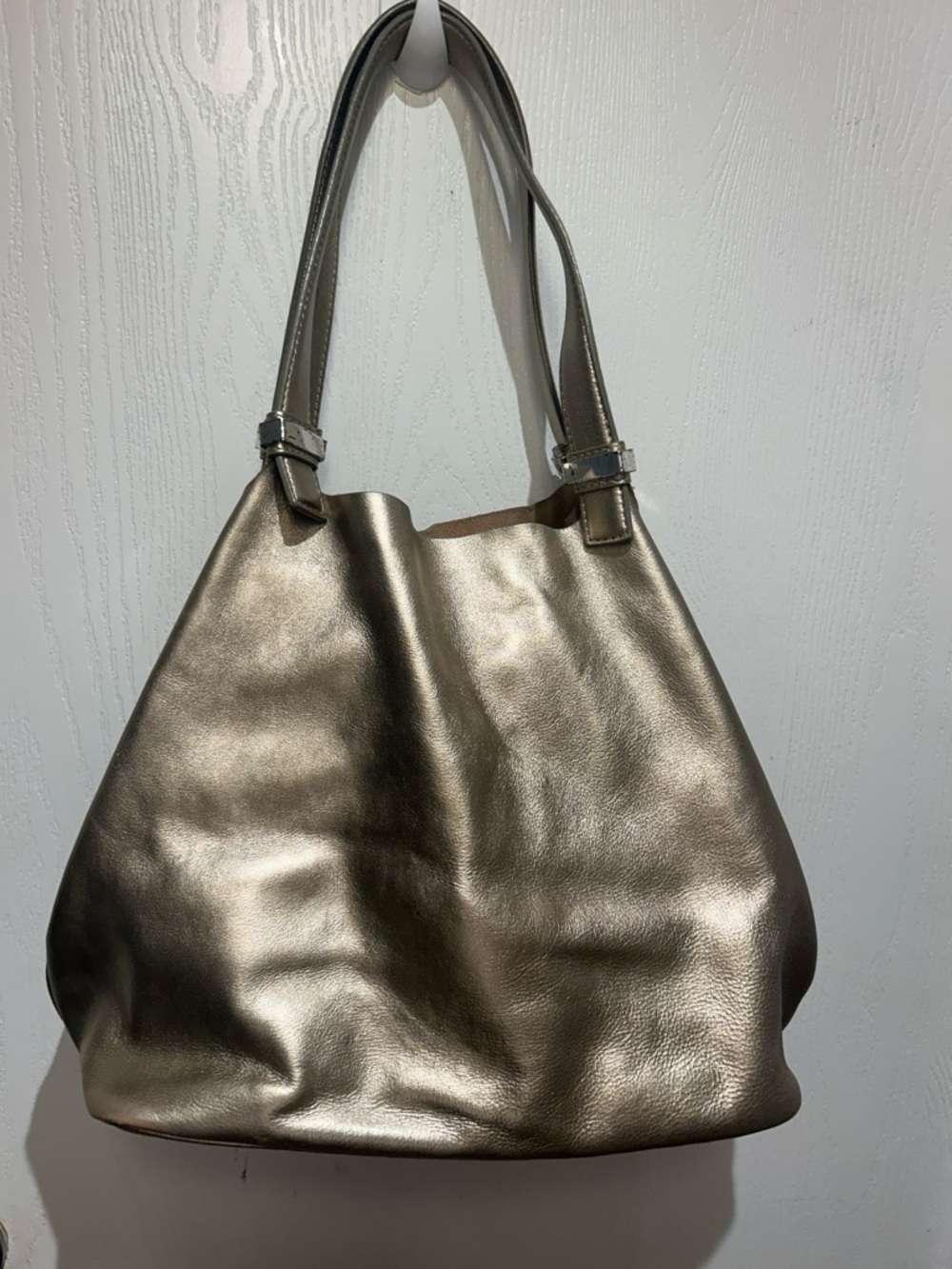Michael Kors Metallic Bronze Leather Tote - Shimmery Gold-Tone Finish